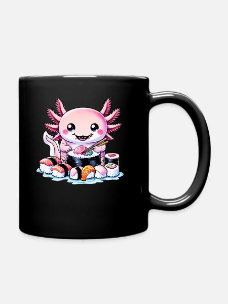 Amateurs d’axolotl et de sushis, japonais - Mug uni - noir