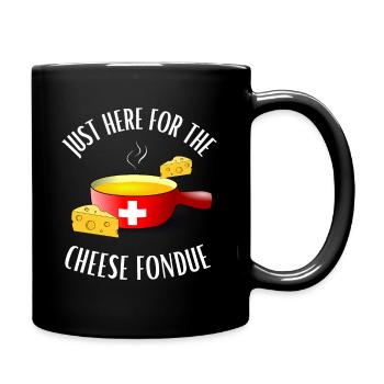 Fondue au fromage Dicton Juste ici pour la fondue au fromage - Mug uni - noir - Droite