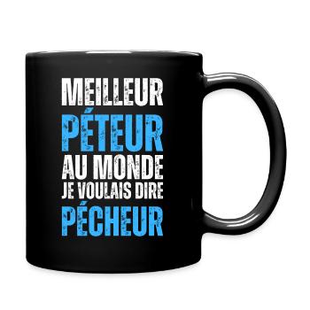 Pécheur Homme Péteur Pécheur Poisson Pêche Drôle - Mug uni - noir - Droite