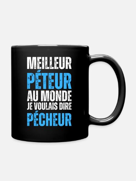 Pécheur Homme Péteur Pécheur Poisson Pêche Drôle - Mug uni - noir