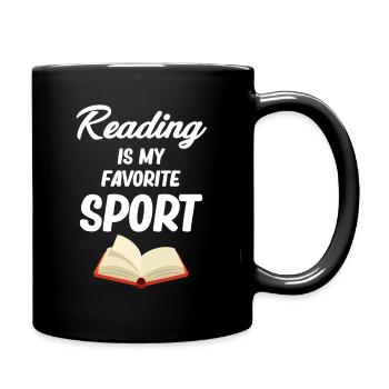 Lesen Ist Mein Lieblingssport Lustiger Bücherwurm - Tasse einfarbig - Schwarz - Rechts