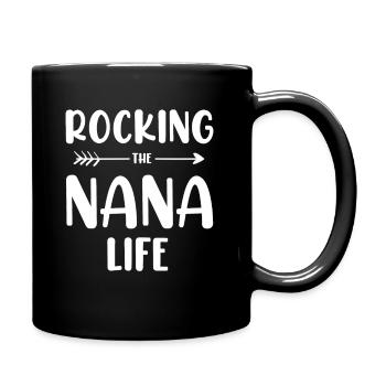 Rocken Sie das Nana-Leben Neue Oma Oma - Tasse einfarbig - Schwarz - Rechts