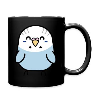 Budgie Blue Female Kawaii Pet Bird - Full Colour Mug - black - Right