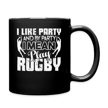 Rugby I Like To Play Rugby - Full Colour Mug - black - Right