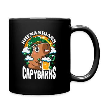 St. Patrick's Day - Shenanigans capybaras - Full Colour Mug - black - Right