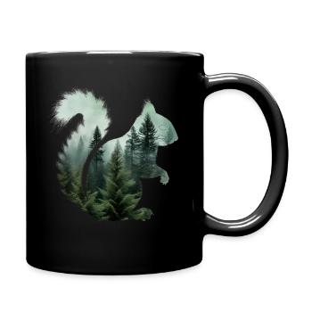Squirrel, Forest, Nature - Full Colour Mug - black - Right