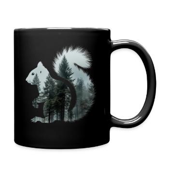Squirrel, Forest, Nature, Hiking - Full Colour Mug - black - Right