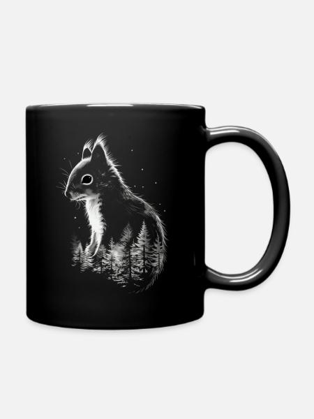 Eichhörnchen - Tasse einfarbig - Schwarz