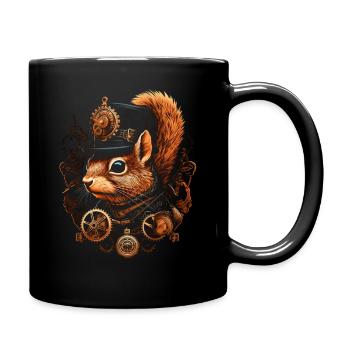 Squirrel Steampunk - Full Colour Mug - black - Right