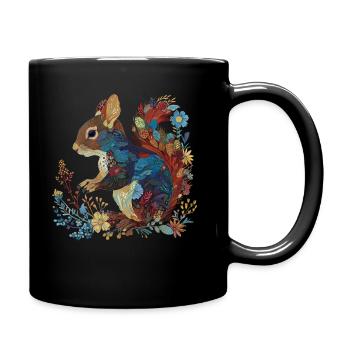 Eichhörnchen - Tasse einfarbig - Schwarz - Rechts