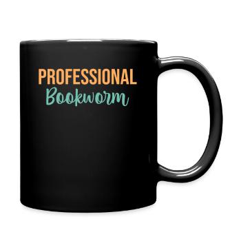 Professioneller Bücherwurm Abibliophobie - Tasse einfarbig - Schwarz - Rechts