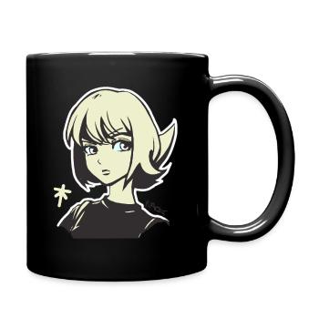 Cool, gelassen und aufmerksam, ein Anime-Girl - Tasse einfarbig - Schwarz - Rechts