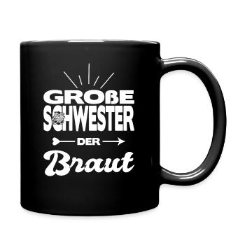 Große Schwester Der Braut Hochzeit Kostüm - Tasse einfarbig - Schwarz - Rechts