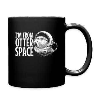 Otter Space Lustig Otter Astronaut - Tasse einfarbig - Schwarz - Rechts