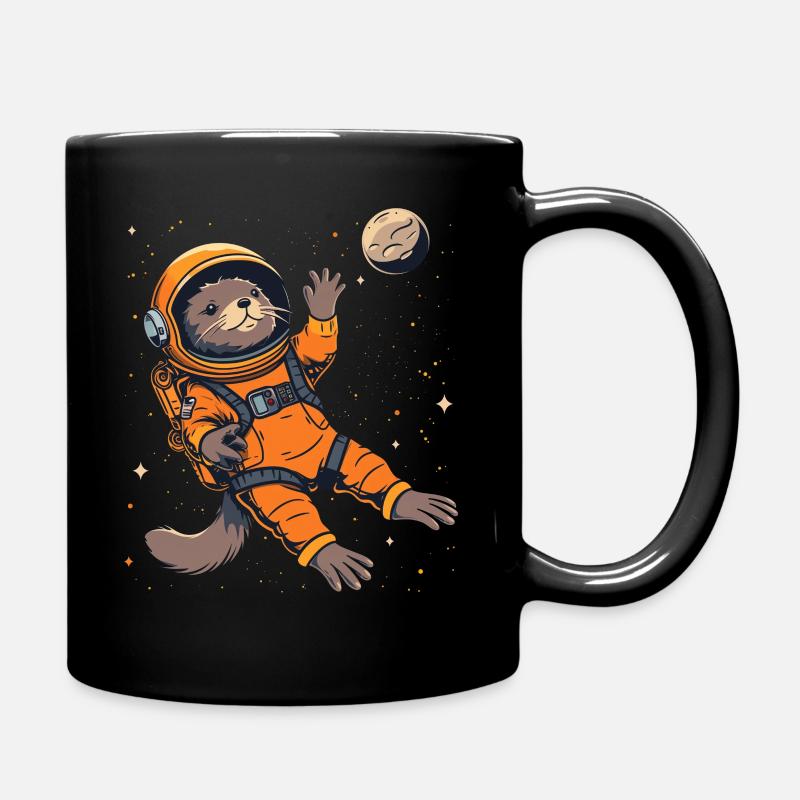 Otter Space Lustig Otter Astronaut - Tasse einfarbig - Schwarz