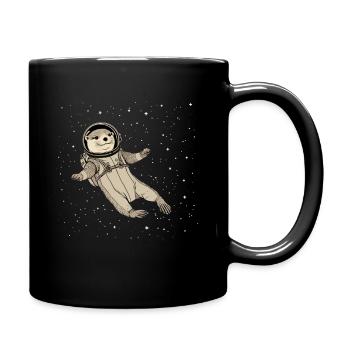 Otter Space Funny Otter Astronaut - Full Colour Mug - black - Right