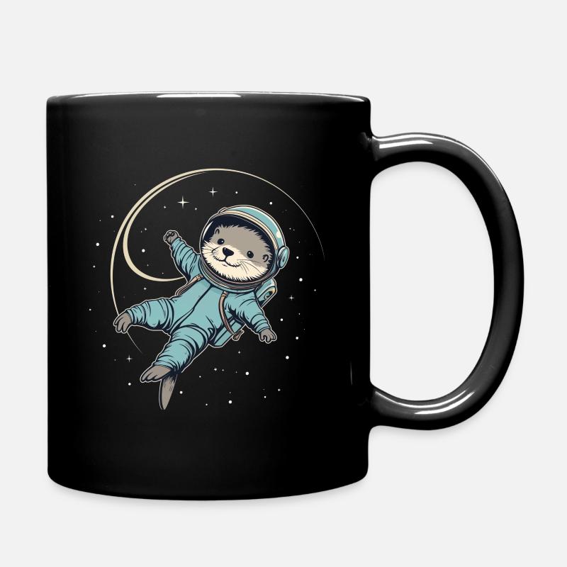 Otter Space Lustig Otter Astronaut - Tasse einfarbig - Schwarz