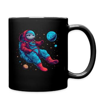Otter Space Funny Otter Astronaut - Full Colour Mug - black - Right