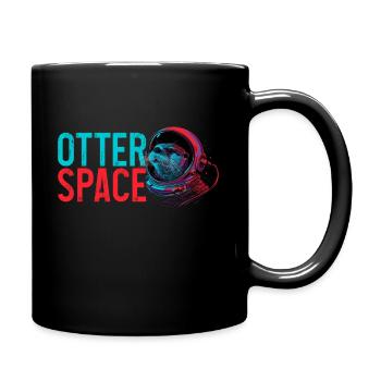 Otter Space Funny Otter Astronaut - Full Colour Mug - black - Right