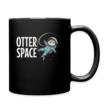 Otter Space Lustig Otter Astronaut - Tasse einfarbig - Schwarz - Rechts