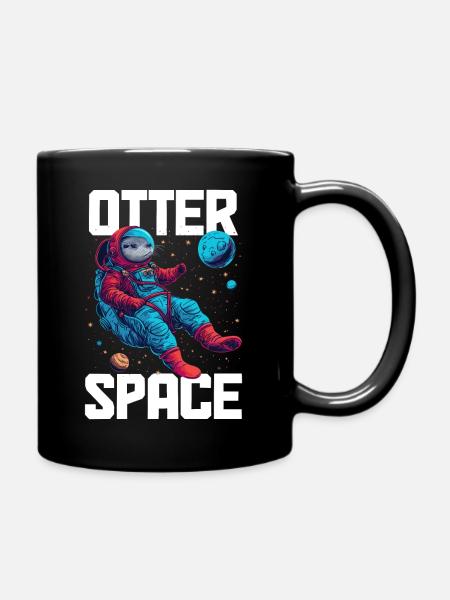 Otter Space Lustig Otter Astronaut - Tasse einfarbig - Schwarz