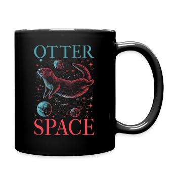 Otter Space Funny Otter Astronaut - Full Colour Mug - black - Right
