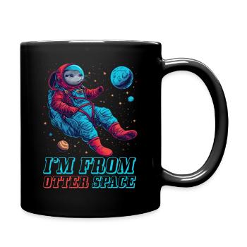 Otter Space Lustig Otter Astronaut - Tasse einfarbig - Schwarz - Rechts