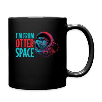Otter Space Funny Otter Astronaut - Full Colour Mug - black - Right