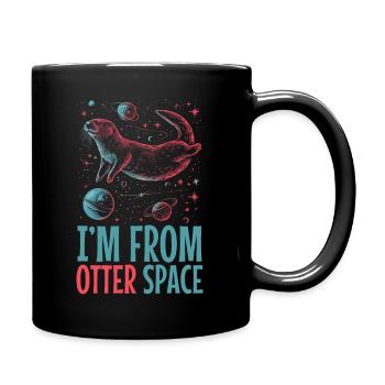 Otter Space Funny Otter Astronaut - Full Colour Mug - black - Right