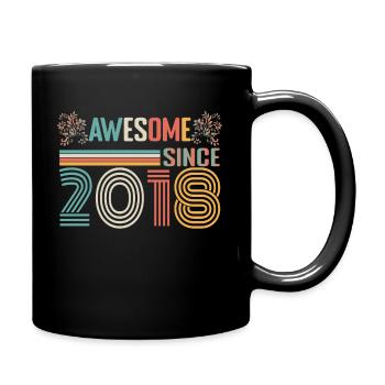 2018 anniversary since 2018 Vintage 2018 - Full Colour Mug - black - Right