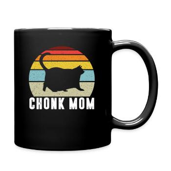 Chonk Katze Mama Waage Meme Lustig Retro Stil Mama - Tasse einfarbig - Schwarz - Rechts