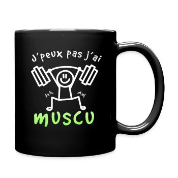 J'Peux Pas J'ai Muscu - Mug uni - noir - Droite