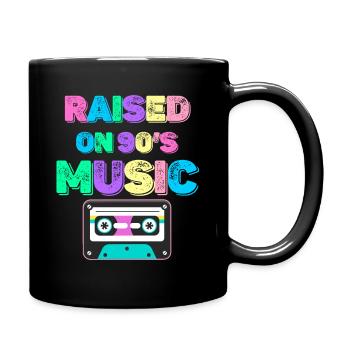 Grew up listening to 90's boomer music - Full Colour Mug - black - Right