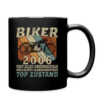 2006 Jubiläum Vintage Biker Motorrad Geschenk - Tasse einfarbig - Schwarz - Rechts