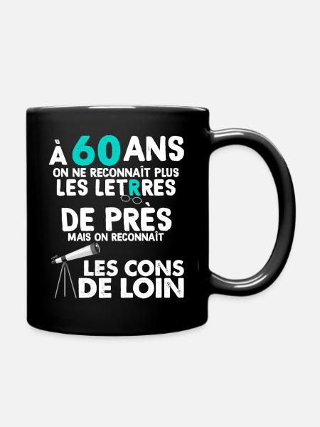 Anniversaire 60 Ans Retraité Homme Femme - Mug uni - noir