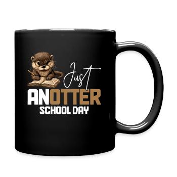 Otter Lustig Geschenk - Tasse einfarbig - Schwarz - Rechts