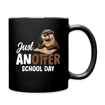 Otter Lustig Geschenk - Tasse einfarbig - Schwarz - Rechts