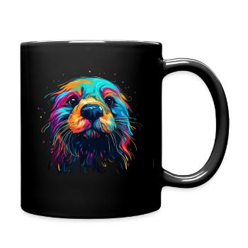 Otter Lustig Geschenk - Tasse einfarbig - Schwarz - Rechts