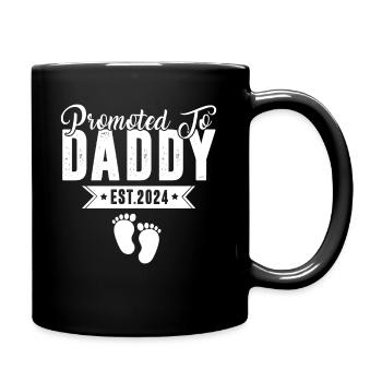 Promoted To Daddy Est 2024 Baby Gift For New Daddy - Full Colour Mug - black - Right