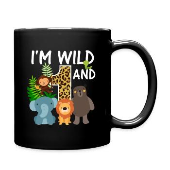 I'm wild and 1 Safari jungle - Tasse einfarbig - Schwarz - Rechts