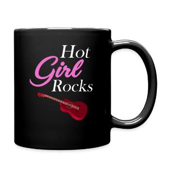 Hot Girl Rockt Gitarristin, Musikerin, - Tasse einfarbig - Schwarz - Rechts
