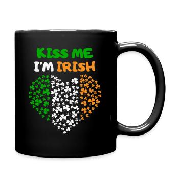Fête de la Saint-Patrick Irlande coeur drapeau irlandais baiser - Mug uni - noir - Droite