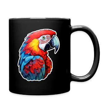 Papagei - Tasse einfarbig - Schwarz - Rechts