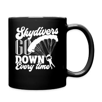 Skydiving Skydivers Go Down Every Time - Full Colour Mug - black - Right