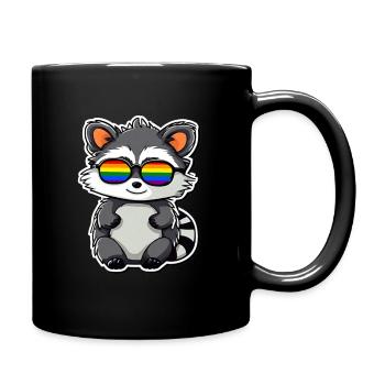 LGBTQ Waschbär - Tasse einfarbig - Schwarz - Rechts