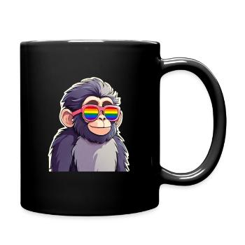 LGBTQ Affe - Tasse einfarbig - Schwarz - Rechts