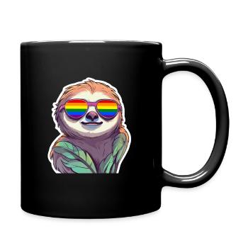 LGBTQ Faultier - Tasse einfarbig - Schwarz - Rechts