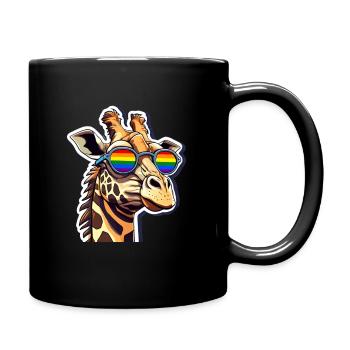 LGBTQ Giraffe - Tasse einfarbig - Schwarz - Rechts