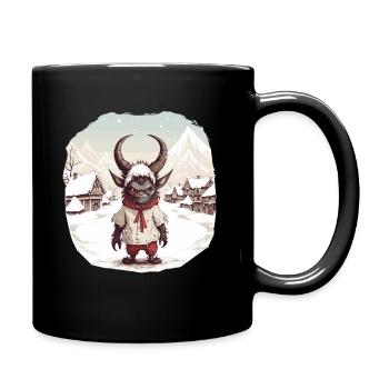 Krampus Maske | Krampus Kostüm Kramperl - Tasse einfarbig - Schwarz - Rechts