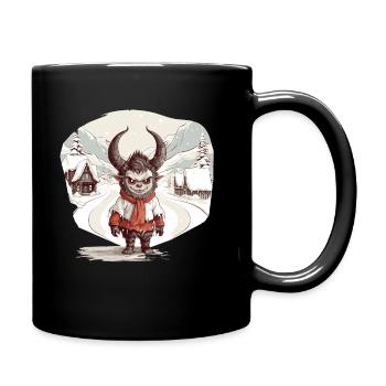 Krampus Böser Weihnachtsmann Kramperl Krampus - Tasse einfarbig - Schwarz - Rechts